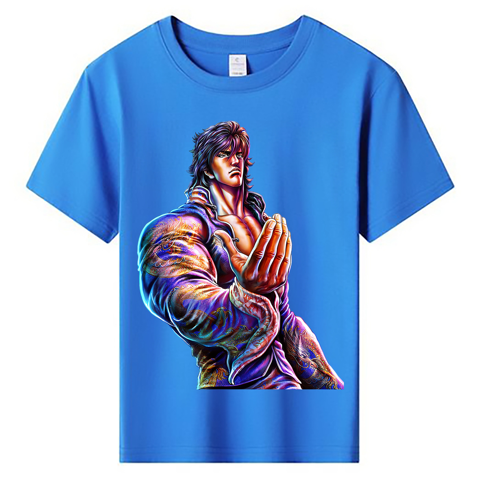 （画像用） 北斗の拳 Fist of the North Star 綿100％キッズTシャツ（フロントプリント）
